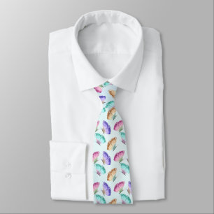 Pretty Pastel Watercolor Butterfly Pattern Neck Tie