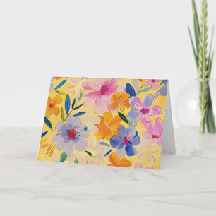 Pretty Pastel Watercolor Floral Note Card