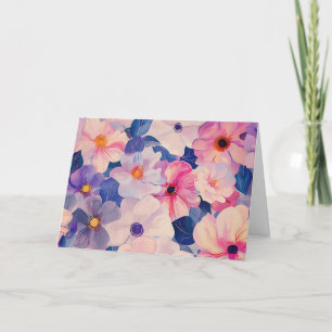 Pretty Pastel Watercolor Floral Note Card