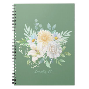Pretty Pastel Watercolor Floral Notebook