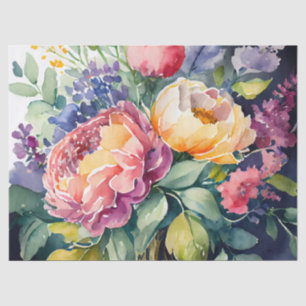 Pretty Pastel Watercolor Florals Tissue Paper