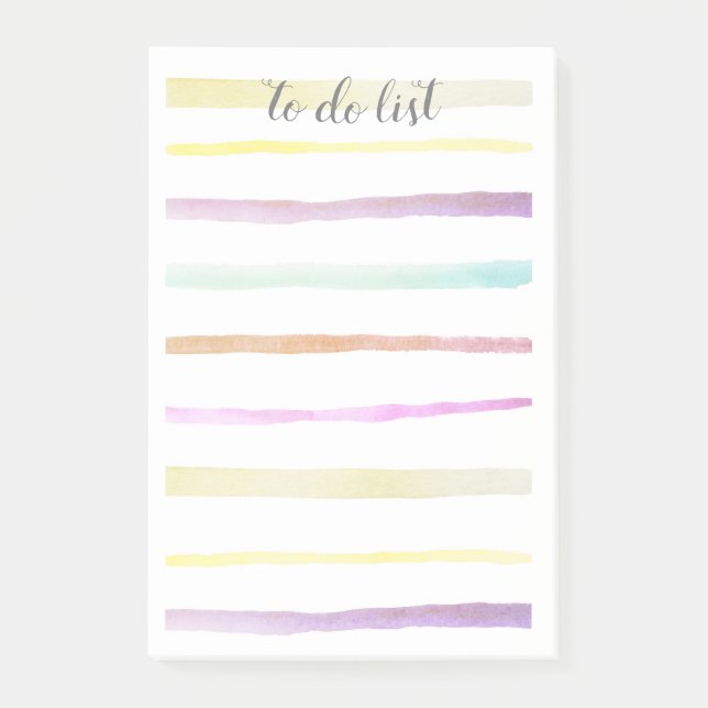 pretty pastel watercolor painted design custom post-it notes (Front)