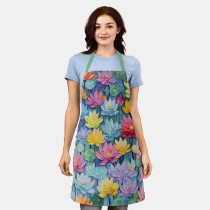 Pretty Pastel Watercolor Painted Flowers Apron