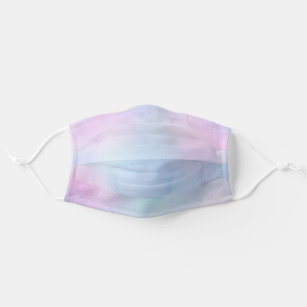 Pretty Pastel Watercolor Pink Blue Adult Cloth Face Mask