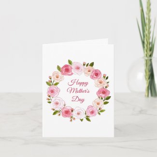 Pretty Pastel Watercolor Rose Wreath