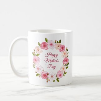 Pretty Pastel Watercolor Rose Wreath