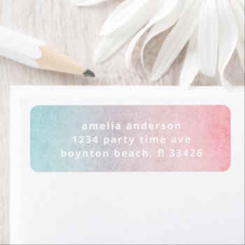 Pretty Pastel Watercolor Simple Text Aqua Label by Orabella at Zazzle