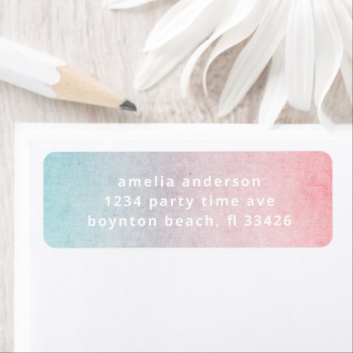 Pretty Pastel Watercolor Simple Text Aqua Label