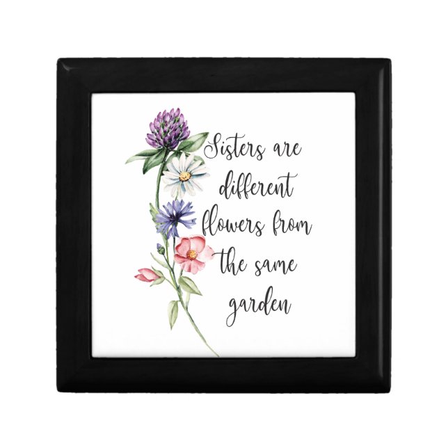 Pretty Pastel Wildflowers "Sisters are . . ." Gift Box (Front)
