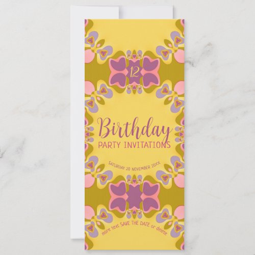 Pretty Pastels 12th Birthday Party Invitation