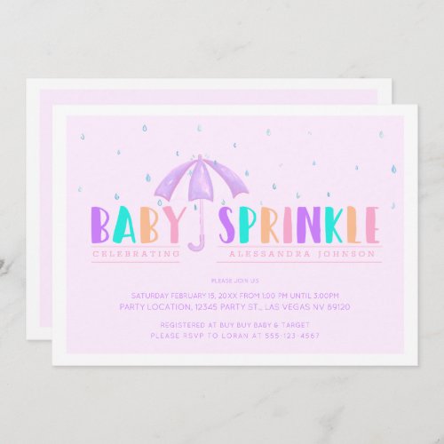Pretty Pastels Baby Sprinkle Shower invitation