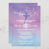 Pretty Pastels Ballet Dance, Dancer Bat Mitzvah Invitation (Front/Back)