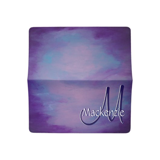 Pretty Pastels | Cute Pink Cloud Purple Blue Sky Checkbook Cover (Open)