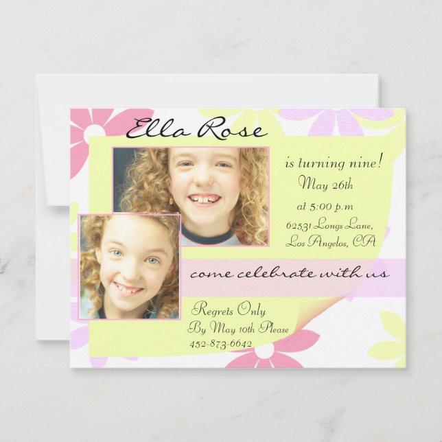 Pretty Pastels Invitation (Front)