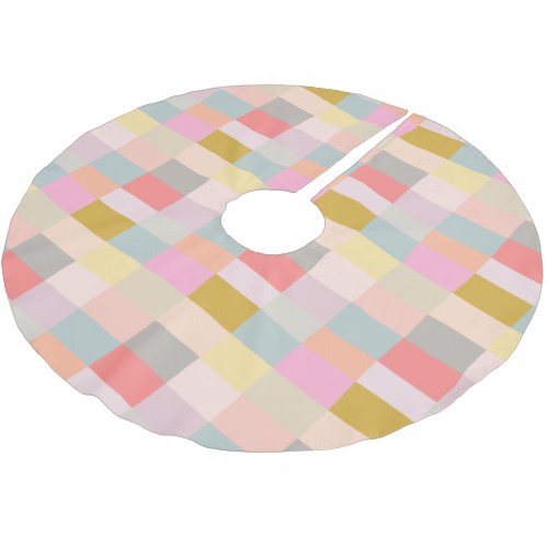 Pretty Pastels Simple Geometric Pattern Cute Brushed Polyester Tree Skirt