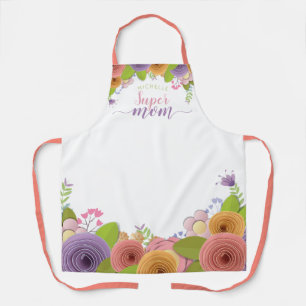 Pretty Pastels Super Mom Mother's Day Floral Apron