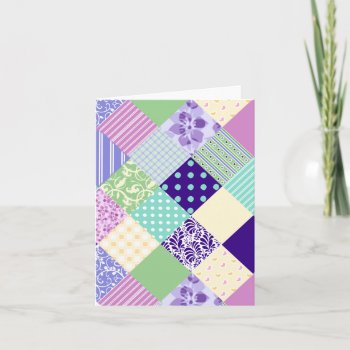 Pretty Patchwork Quilt Inspired Cards by inspirationzstore at Zazzle
