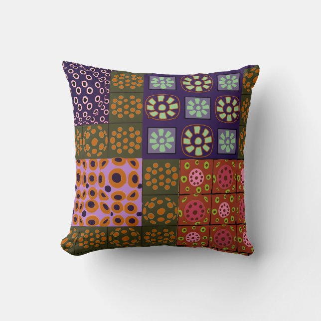 PRETTY PATCHWORK TWO THROW PILLOW (Front)