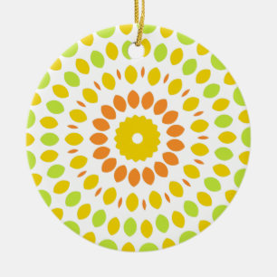 Pretty pattern in citrus colors ceramic ornament