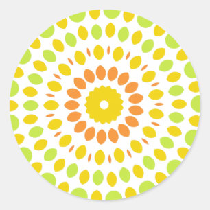 Pretty pattern in citrus colors classic round sticker