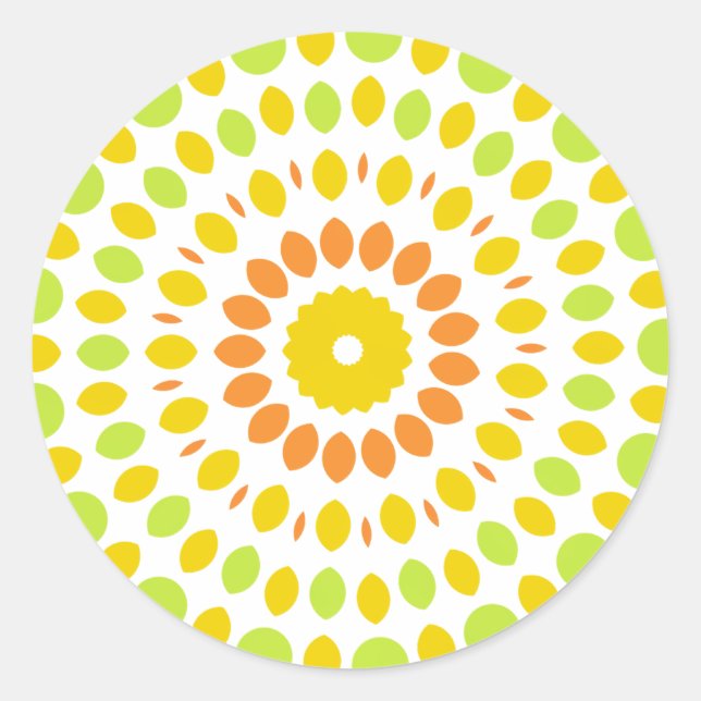 Pretty pattern in citrus colors classic round sticker (Front)