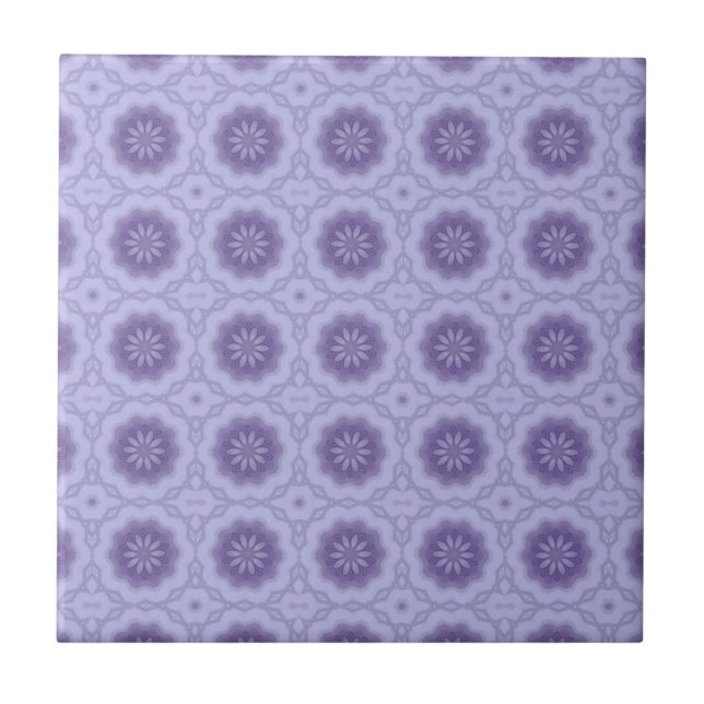 Pretty Pattern in Lavender #2 Ceramic Tile (Front)