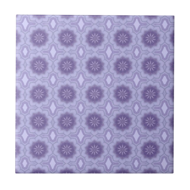 Pretty Pattern in Lavender Ceramic Tile (Front)