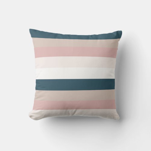Pretty Pattern Navy Blush Pink Rose gold Throw Pillow