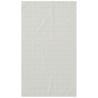 Pretty Pattern of White Daisies on Blue Tablecloth