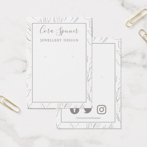 Pretty pattern social media earring display card