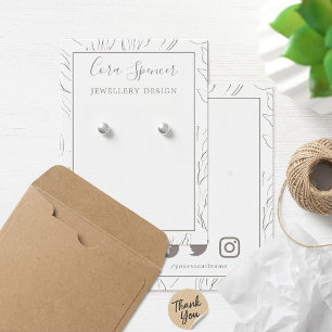 Pretty pattern social media earring display card