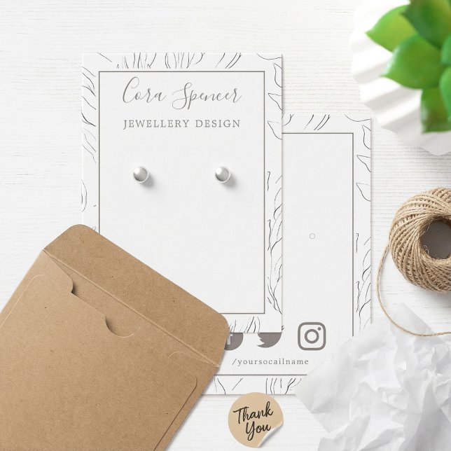 Pretty pattern social media earring display card (Pretty pattern social media earring display card.)