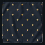 Pretty pattern, sparkling gold stars on black bandana<br><div class="desc">Pretty pattern,  sparkling gold stars on contrasting black background</div>