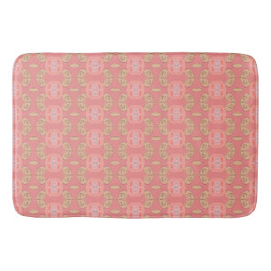 Pretty Patterned Bath Mat in Coral