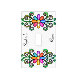 Pretty Patterned Customized Name Light Switch Cover