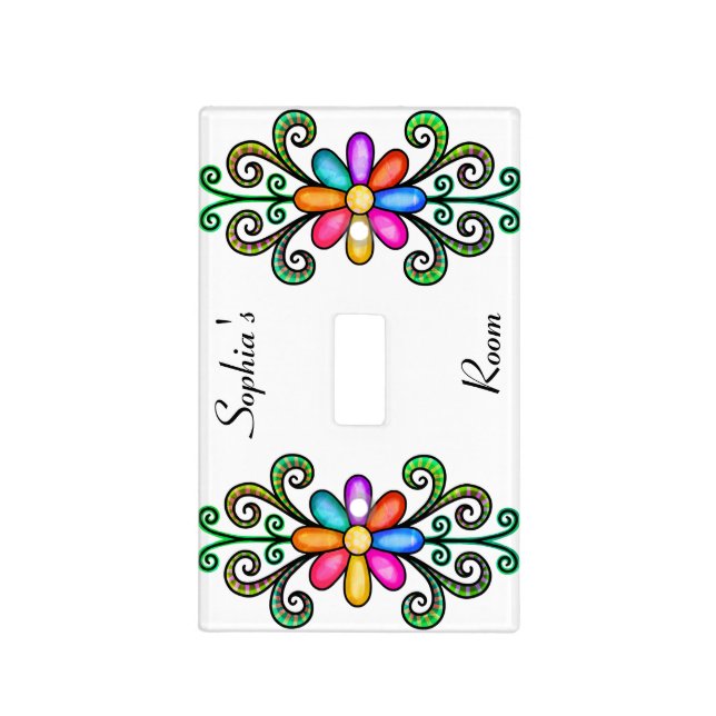 Pretty Patterned Customized Name Light Switch Cover (Front)