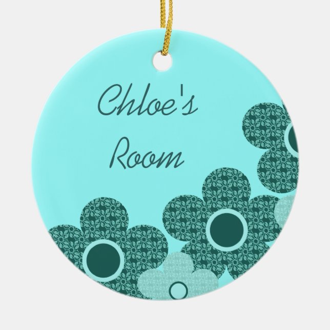 Pretty Patterned Flowers Door Hanger Ornament (Front)