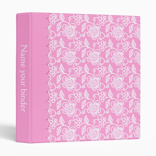 Pretty Patterned office binders Pink (Front/Spine)