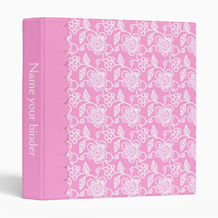 Pretty Patterned office binders Pink | Zazzle.com