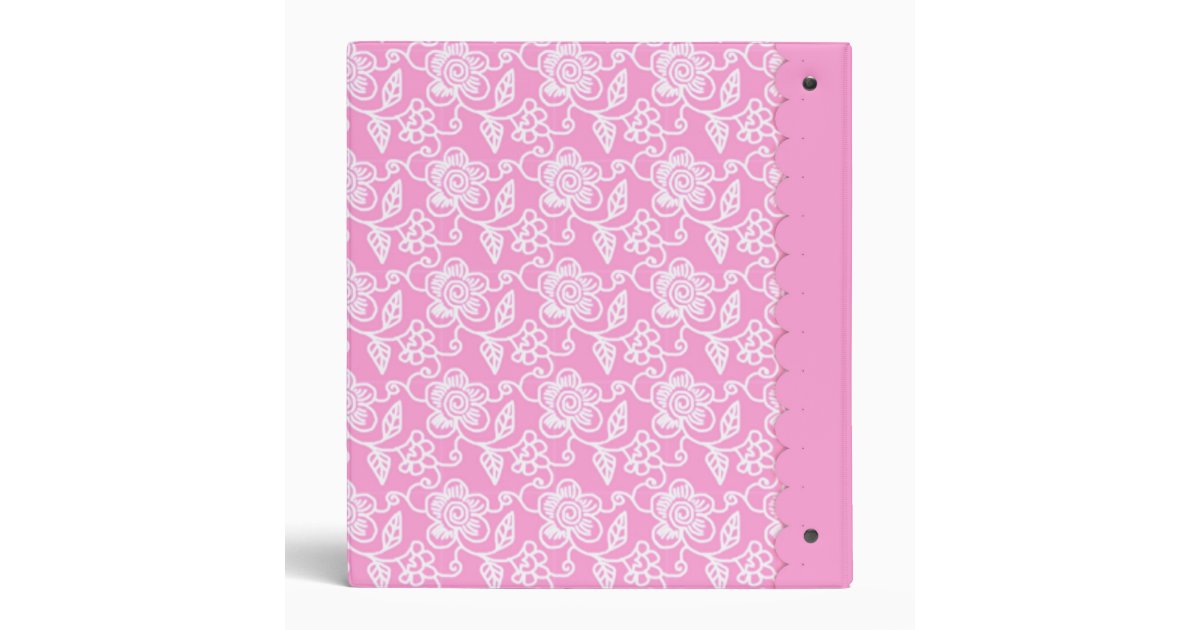 Pretty Patterned office binders Pink | Zazzle