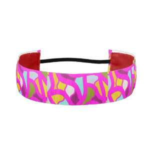 Pretty patterns in pink and rainbow colors athletic headband