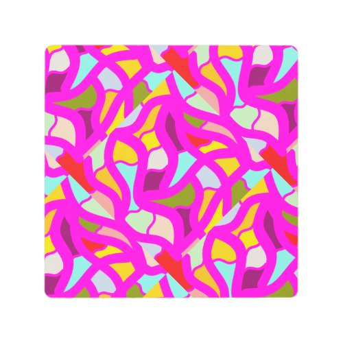 Pretty patterns in pink and rainbow colors metal print