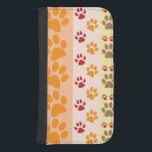 Pretty Paw Prints Samsung Galaxy S4 Phone Wallet<br><div class="desc">A pattern of orange,  red and brown paw prints for dog lovers,  or animal lovers in general.</div>