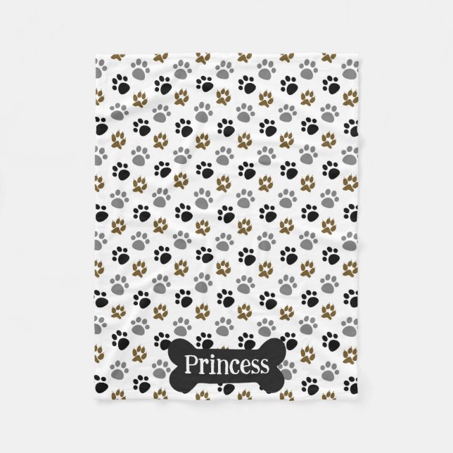 Pretty Paws Personalize Fleece Blanket (Front)