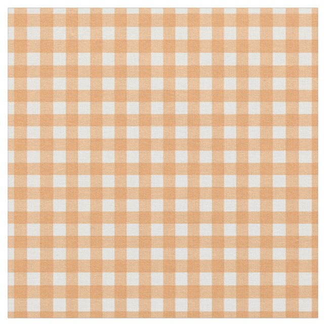 Pretty Peach Checked Gingham for Home Canning Lids Fabric (Close Up)