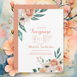 Pretty Peach Cream Floral 90th Birthday Invitation<br><div class="desc">Pretty,  colorful,  and feminine surprise 90th birthday party invitations designed with a cute and delicate peach and cream floral wreath.  Text is fully customizable,  so these invitations can be designed for any age.</div>