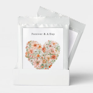Pretty Peach Floral Heart Wedding Margarita Drink Mix