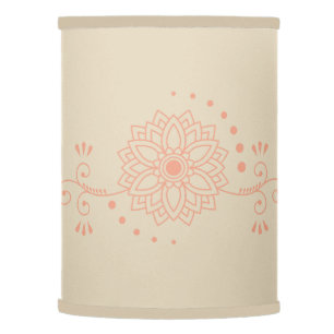 Pretty Peach Floral Stencil Lamp Shade