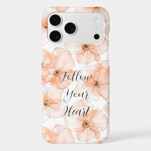 Pretty Peach Flowers Case-Mate iPhone Case (Back)