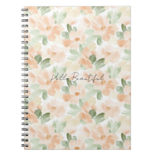 Pretty Peach Flowers Notebook